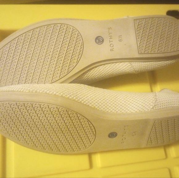 Rothys The Loafer Linen Double Stitch Beige Size W6.5 Flats Slip On - Picture 10 of 10